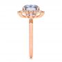 14k Rose Gold 14k Rose Gold Montana Sapphire And Diamond Halo Engagement Ring - Side View -  106520 - Thumbnail