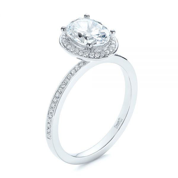 Oval Diamond Halo Engagement Ring - Image
