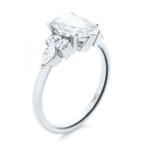 Pear Shaped Cluster Engagement Ring - Image