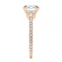 14k Rose Gold 14k Rose Gold Peekaboo Blue Sapphire And Diamond Engagement Ring - Side View -  105719 - Thumbnail