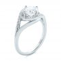  Platinum Split Shank Wrapped Halo Diamond Engagement Ring - Three-Quarter View -  104584 - Thumbnail