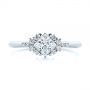 18k White Gold Princess Cut Diamond Cluster Engagement Ring - Top View -  104983 - Thumbnail