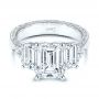  Platinum Platinum Three Stone Diamond Engagement Ring - Flat View -  106519 - Thumbnail