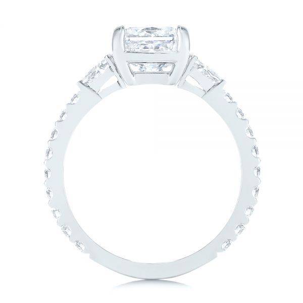  Platinum Three Stone Diamond Engagement Ring - Front View -  105853
