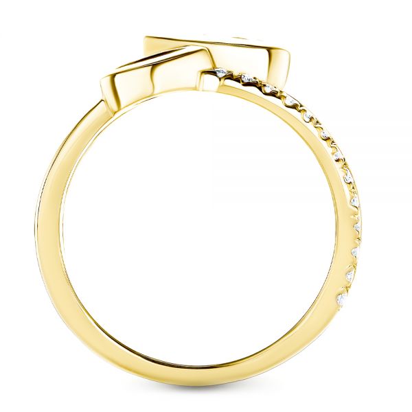14k Yellow Gold Toi Et Moi Split Shank Engagement Ring - Front View -  107434 - Thumbnail
