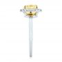  Platinum Yellow And White Diamond Halo Engagement Ring - Side View -  104135 - Thumbnail