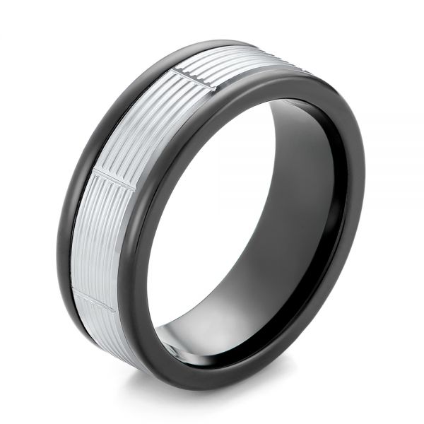 Black Tungsten and 14k White Gold - Image
