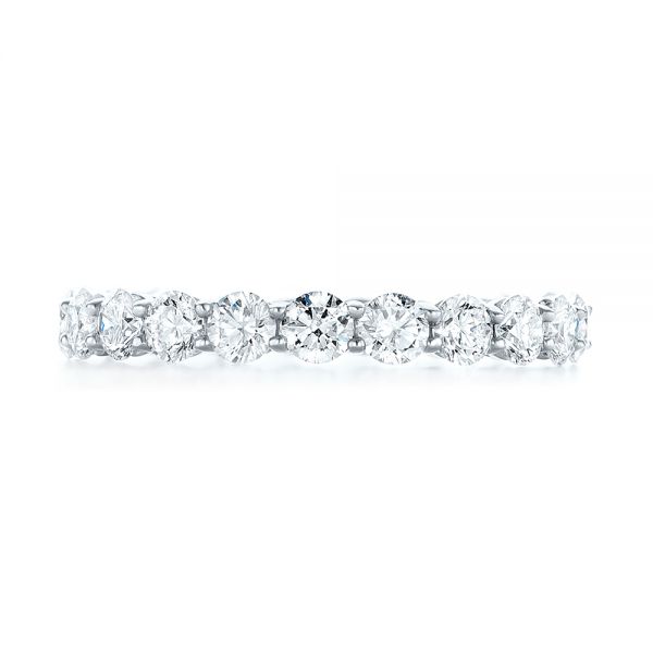 14k White Gold Custom Diamond Eternity Wedding Band - Top View -  103465