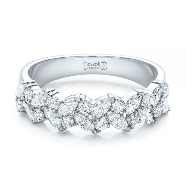  Platinum Custom Diamond Wedding Ring - Flat View -  102093