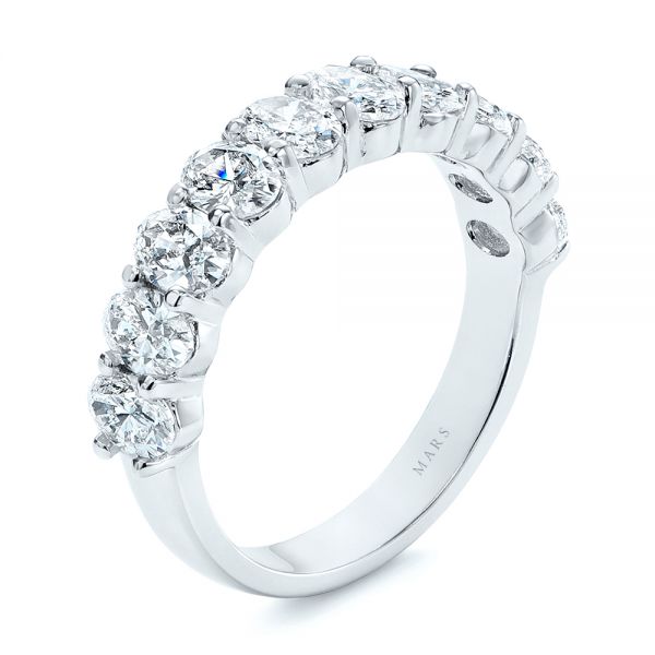 Oval Diamond Half Eternity Wedding Band - Image