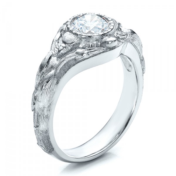 Custom Hand Engraved Diamond Ladies Band