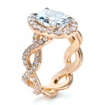 Custom Halo Rose Gold Engagement Ring