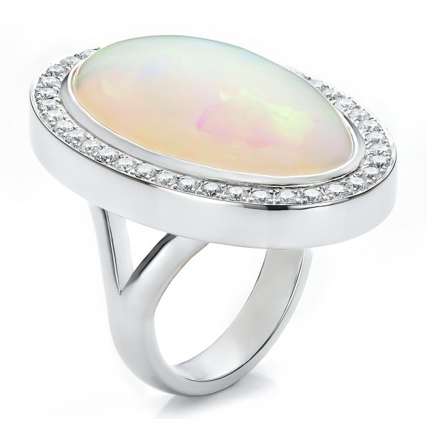 Custom Opal and Diamond Ring