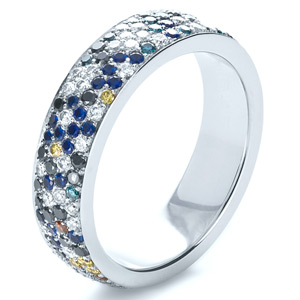Custom Pattern Diamond Pave Engagement Band