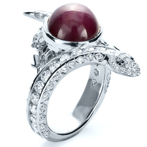 Custom Ruby Snake Ring