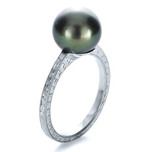 Custom Pearl Engagement Ring