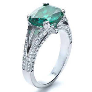 Custom Emerald and Diamond Ring