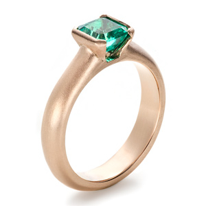 Custom Rose Gold Emerald Ring