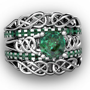 Custom Emerald Celtic Knot Ring