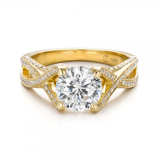 Custom Diamond and Yellow Gold Engagement Ring