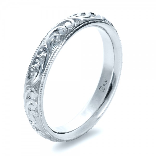 Women's Wedding Rings-Custom Hand Engraved Band