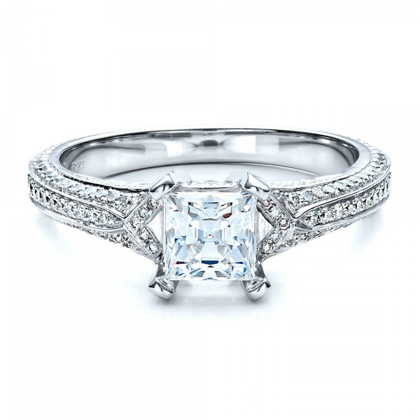 Princess Cut Pave Engagement Ring