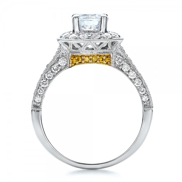 Two-Tone Gold and White and Yellow Diamond Engagement Ring - Vanna K