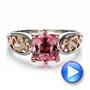  14K Gold And 14k Rose Gold Custom Two-tone Pink Sapphire And Diamond Engagement Ring - Video -  100570 - Thumbnail