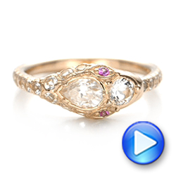 14k Yellow Gold Custom Ouroboros Snake Engagement Ring - Video -  102066 - Thumbnail