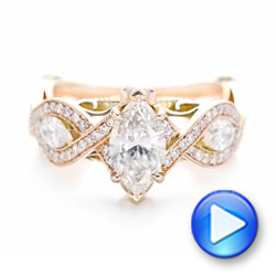 14k Rose Gold And 14K Gold Custom Two-tone Diamond Engagement Ring - Video -  102464 - Thumbnail