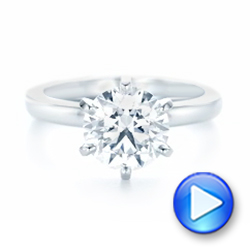  Platinum Custom Solitaire Diamond Engagement Ring - Video -  102831 - Thumbnail