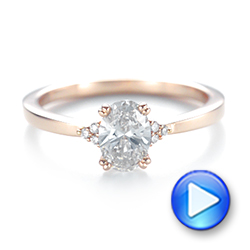 14k Rose Gold Custom Diamond Engagement Ring - Video -  103212 - Thumbnail