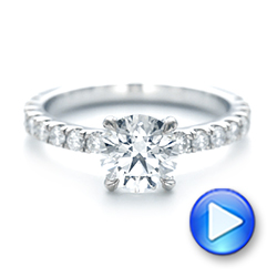18k White Gold Custom Diamond Engagement Ring - Video -  103235 - Thumbnail