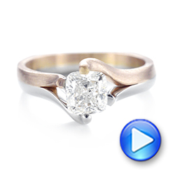  Platinum And 14k Rose Gold Custom Two-tone Solitaire Diamond Engagement Ring - Video -  103329 - Thumbnail