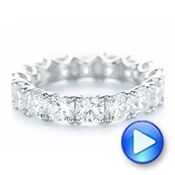 Platinum Ideal Square Eternity Wedding Band - Video -  103370 - Thumbnail