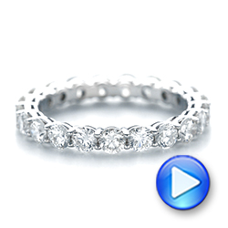14k White Gold Custom Diamond Eternity Wedding Band - Video -  103465 - Thumbnail
