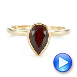 14k Yellow Gold Custom Ruby Solitaire Engagement Ring - Video -  104041 - Thumbnail