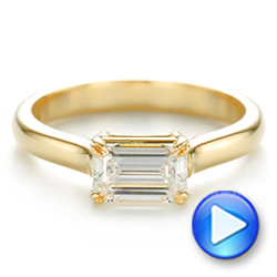 18k Yellow Gold Custom Solitaire Engagement Ring - Video -  104066 - Thumbnail
