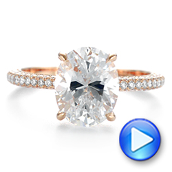 18k Rose Gold Oval Diamond Engagement Ring - Video -  104080 - Thumbnail