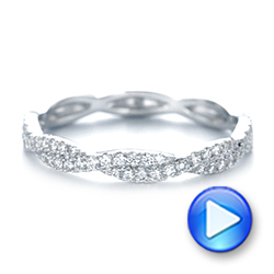 14k White Gold Custom Criss Cross Diamond Wedding Band - Video -  104743 - Thumbnail