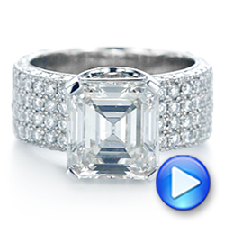 14k White Gold Modern Pave Diamond Engagement Ring - Video -  105188 - Thumbnail