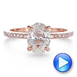14k Rose Gold Classic Oval Diamond Engagement Ring - Video -  105741 - Thumbnail