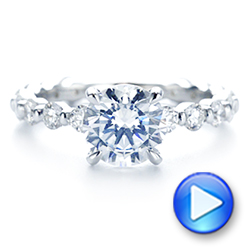 18k White Gold Claw Prong Classic Diamond Engagement Ring - Video -  105816 - Thumbnail