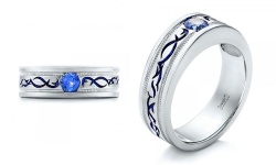 Custom Blue Sapphire Wedding Ring