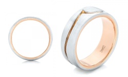 Custom Two-Tone Gold Wave Wedding Ring