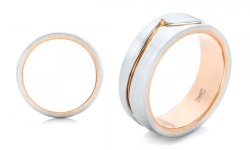 Custom Two-Tone Gold Wave Wedding Ring