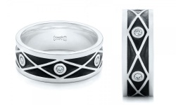 Custom Antiqued Diamond Wedding Ring