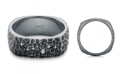 Custom Oxidized Diamond Constellation Wedding Ring