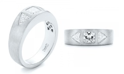 Custom Diamond Brushed Wedding Ring