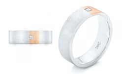 Custom Two-Tone Contemporary Diamond Wedding Ring